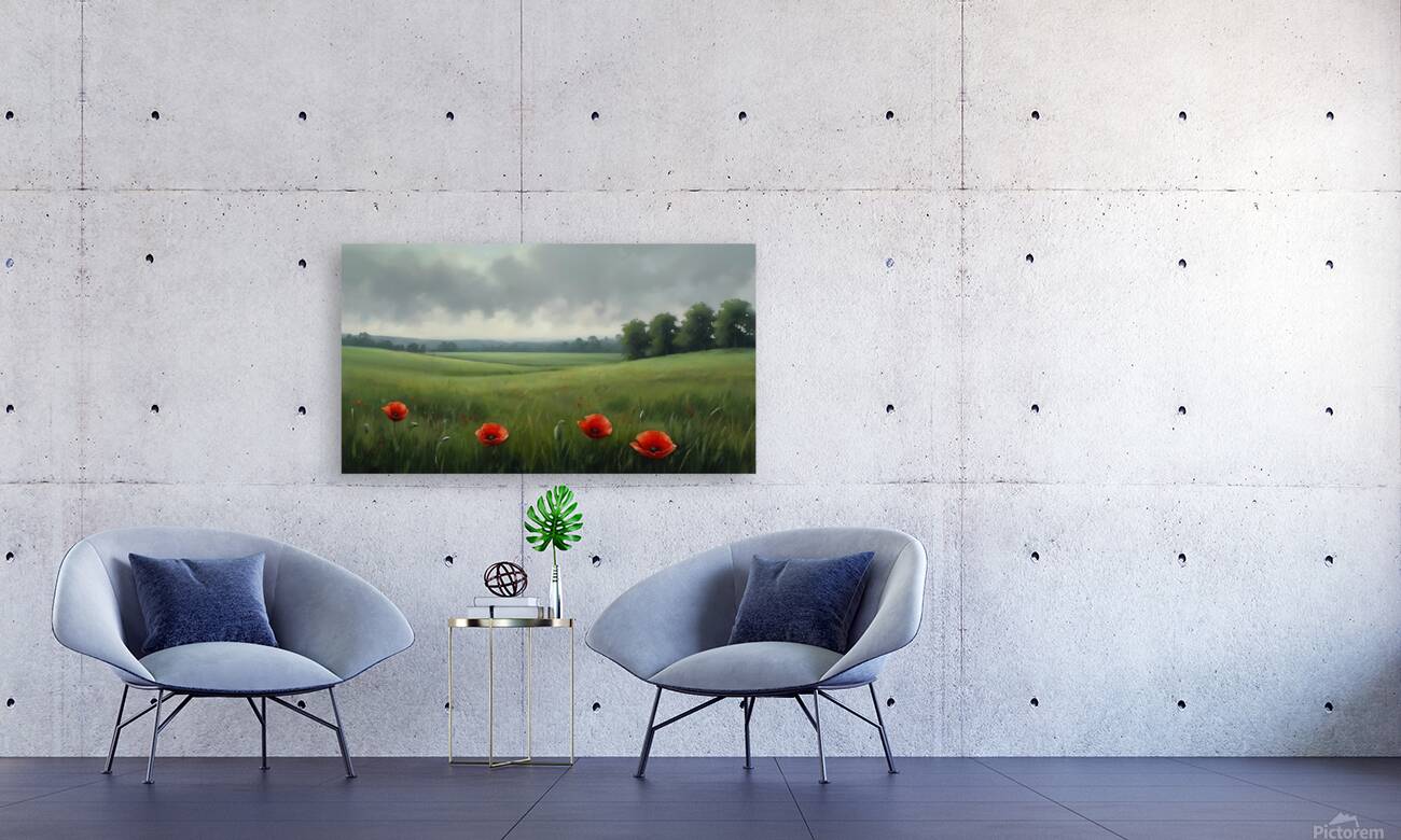  Dramatic Landscape with Dark Trees and Stormy Sky Reproduction