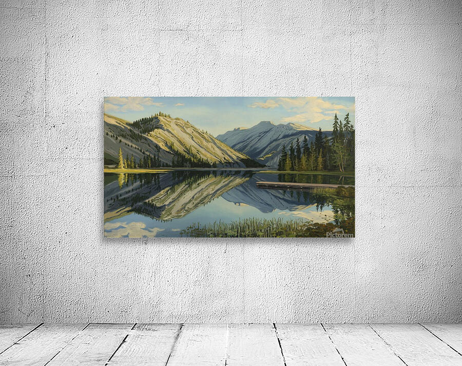 Captivating Reflection: A Serene Mountain Lake Landscape Wall Preview