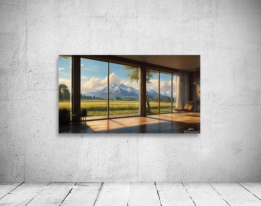 English: Mountain Vista: A Modern Interior with Panoramic Views Wall Preview