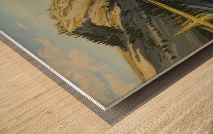 Captivating Reflection: A Serene Mountain Lake Landscape Wood print