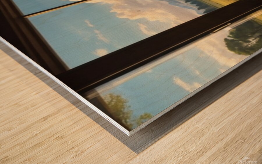 English: Mountain Vista: A Modern Interior with Panoramic Views Wood print