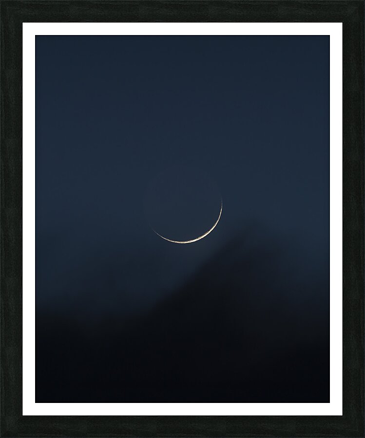 Blue Crescent Moon Picture Frame print