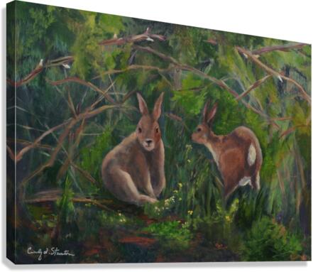 Bunnies in the Briar  Canvas Print