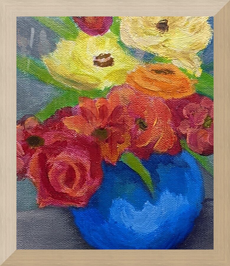 Flowers in Blue Vase  Picture Frame print