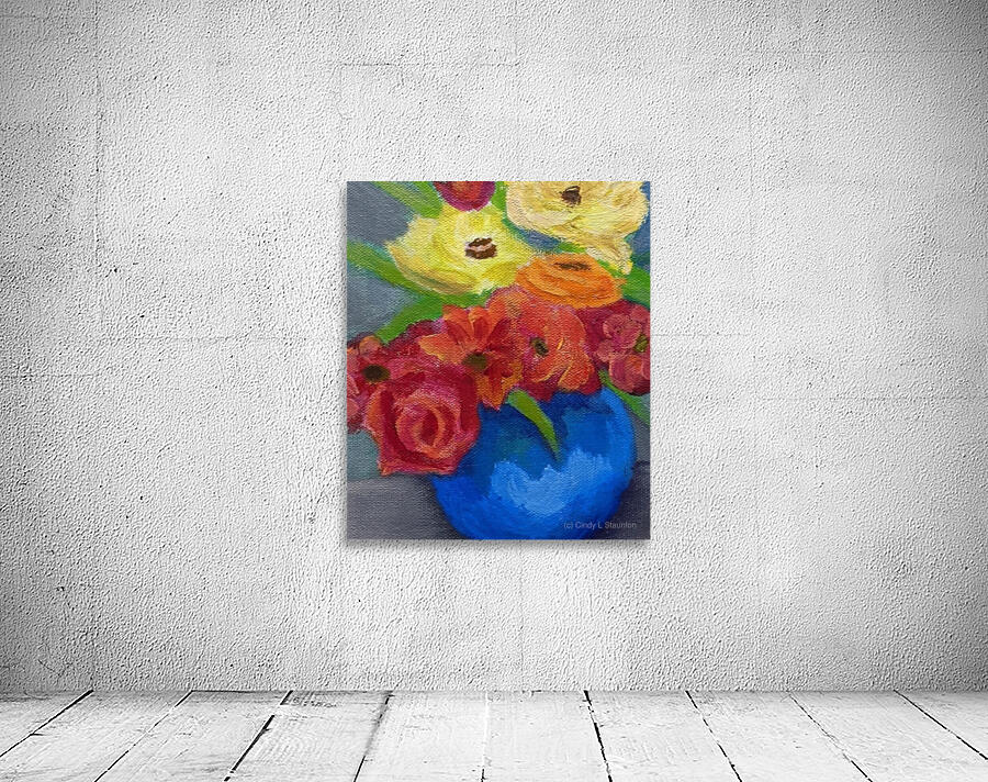 Flowers in Blue Vase  Wall Preview