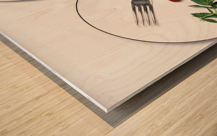 Berries and Mint Wood print