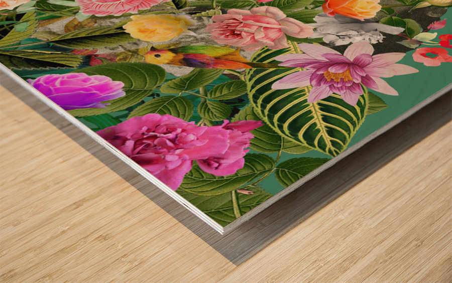 Floral Frida Wood print