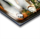 A rectangular baking tray filled with fresh fish Impression Acrylique