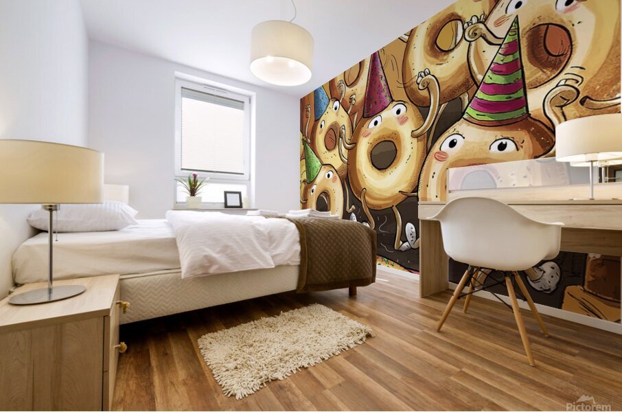 Bagels party 3 Mural print