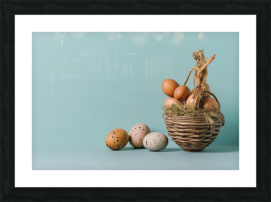 Background with quail eggs 2 Picture Frame print