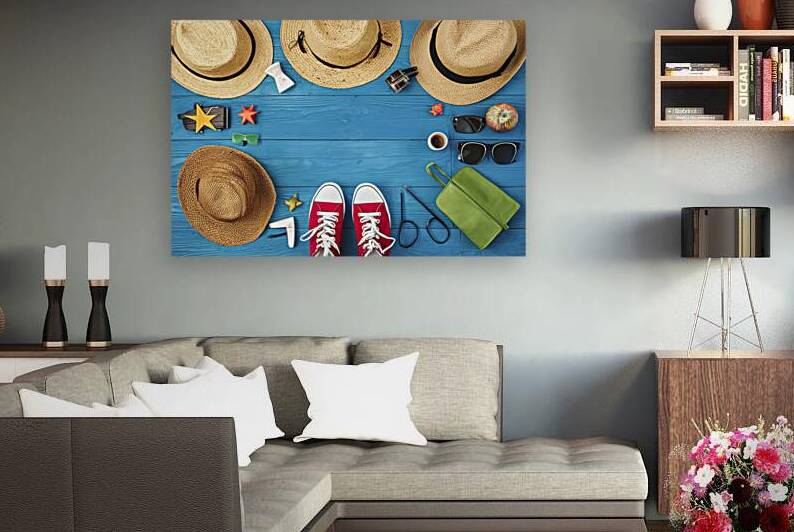 Summer vacation travel tourism concept flat lay 1 by Romeu Hurmuzache