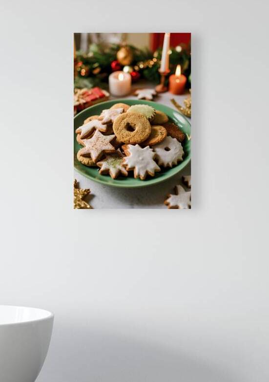 Tasty homemade Christmas cookies in the green pla by Romeu Hurmuzache