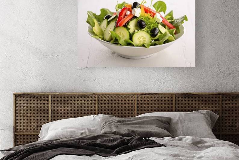 The salad consists of sliced cucumbers red bell p by Romeu Hurmuzache