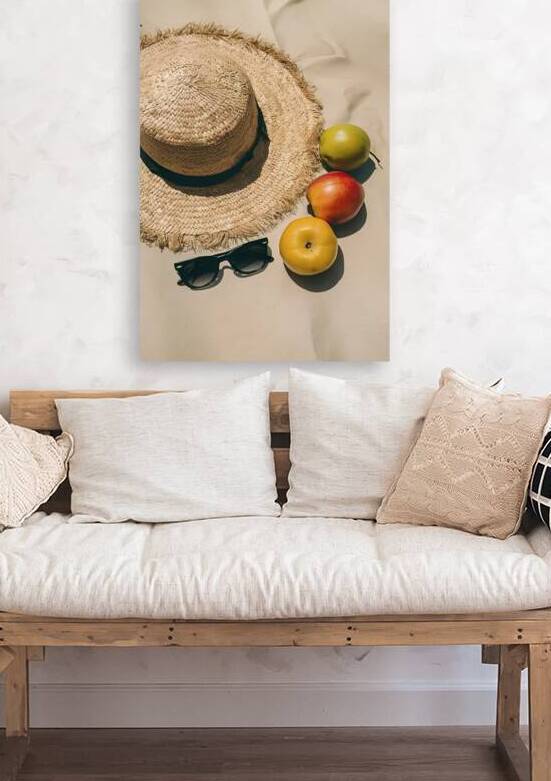 Summer vacation concept straw hat with sunglasses by Romeu Hurmuzache