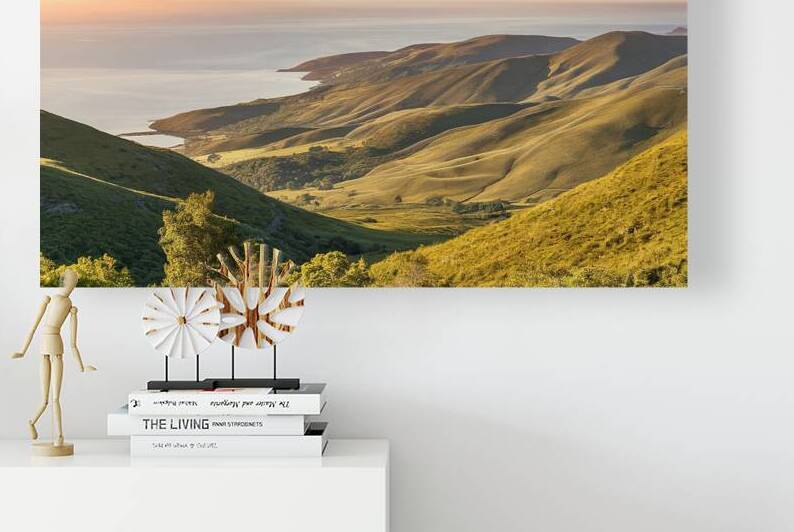 A picturesque landscape of a hilly terrain overlo by Romeu Hurmuzache