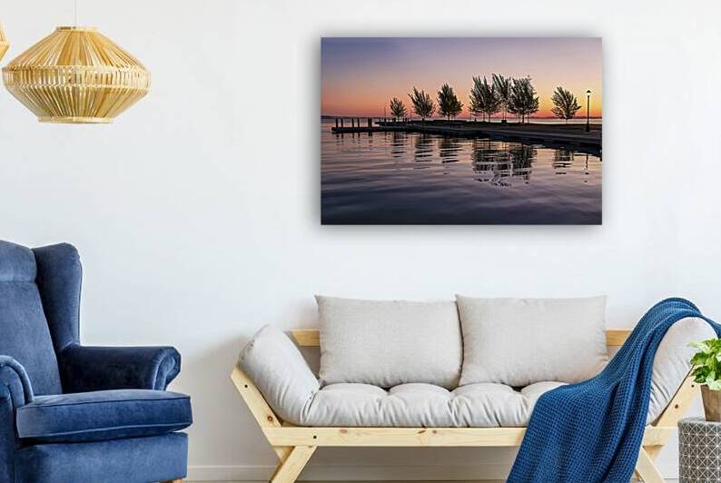 A serene evening scene by a waterfront 2 by Romeu Hurmuzache