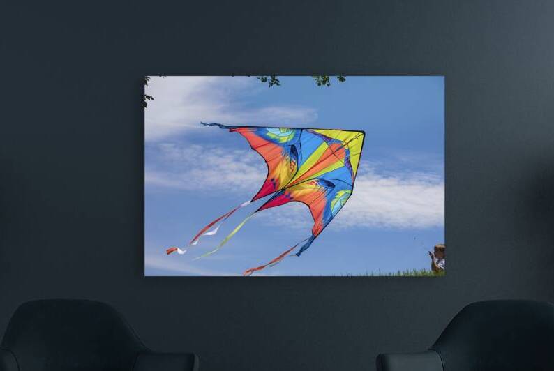 A colorful kite soaring in a clear blue sky 2 by Romeu Hurmuzache