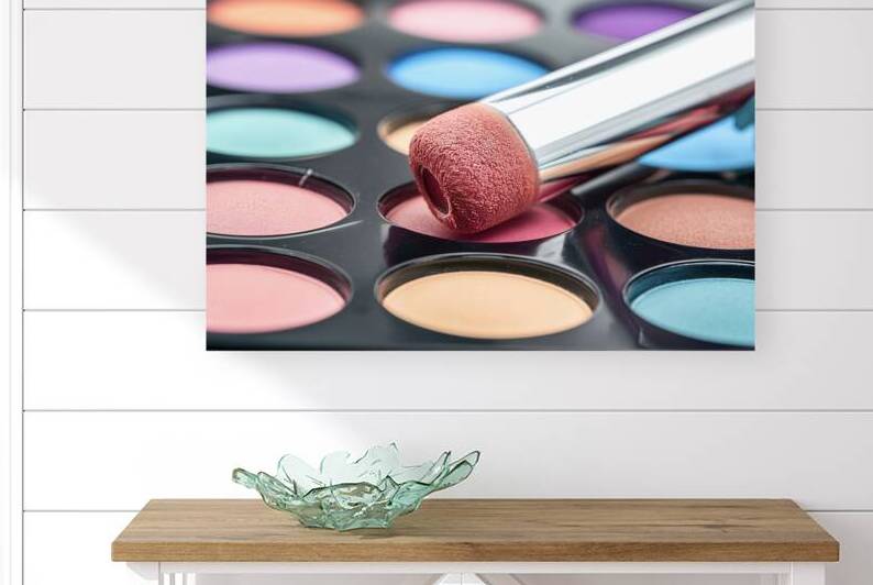 A close up view of a makeup palette with multiple by Romeu Hurmuzache