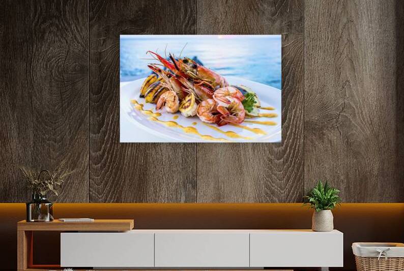 A plate of grilled seafood specifically what appe by Romeu Hurmuzache