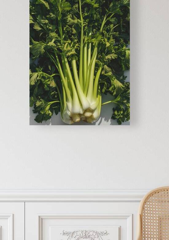 A bunch of fresh green celery with its stems and by Romeu Hurmuzache