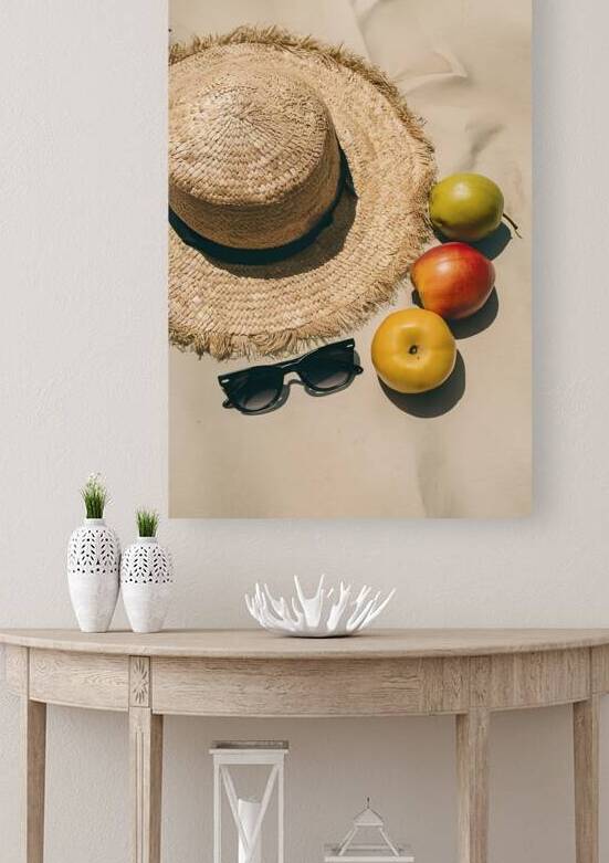 Summer vacation concept straw hat with sunglasses by Romeu Hurmuzache