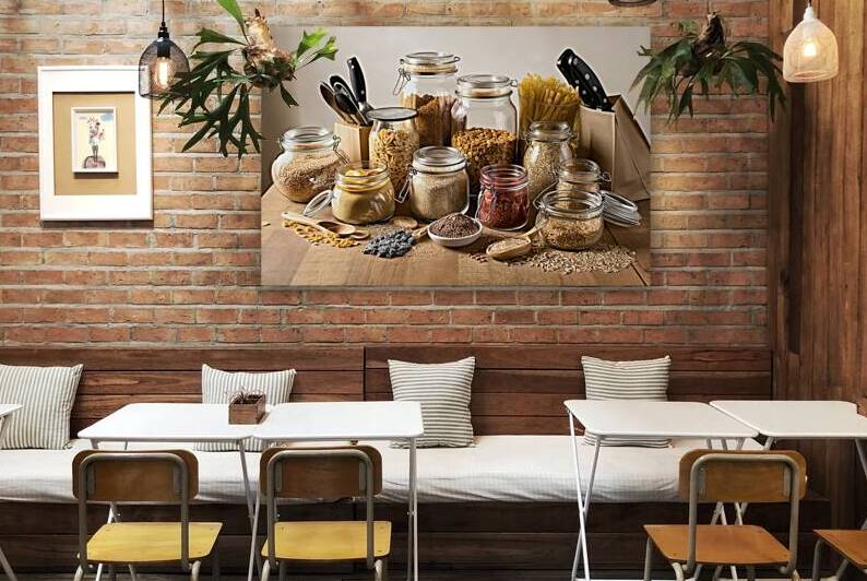Assortment of grains cereals and pasta in glass j by Romeu Hurmuzache