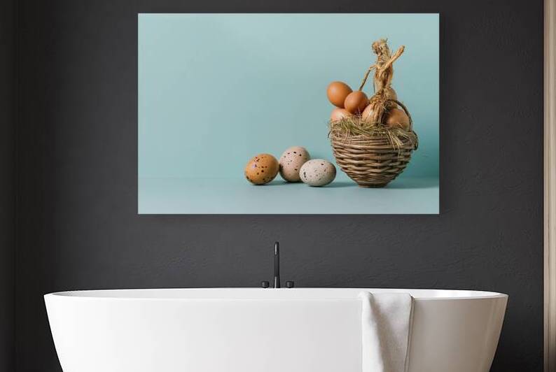 Background with quail eggs 2 by Romeu Hurmuzache