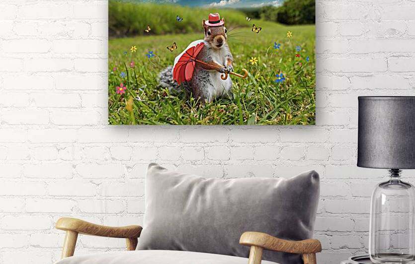 A squirrel standing upright on a grassy field 3.j by Romeu Hurmuzache