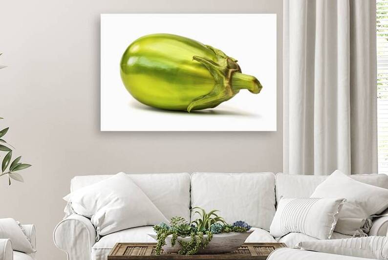 A single ripe green eggplant or aubergine 3 by Romeu Hurmuzache