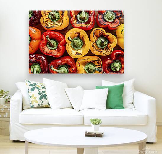 A close up view of grilled or roasted bell pepper by Romeu Hurmuzache