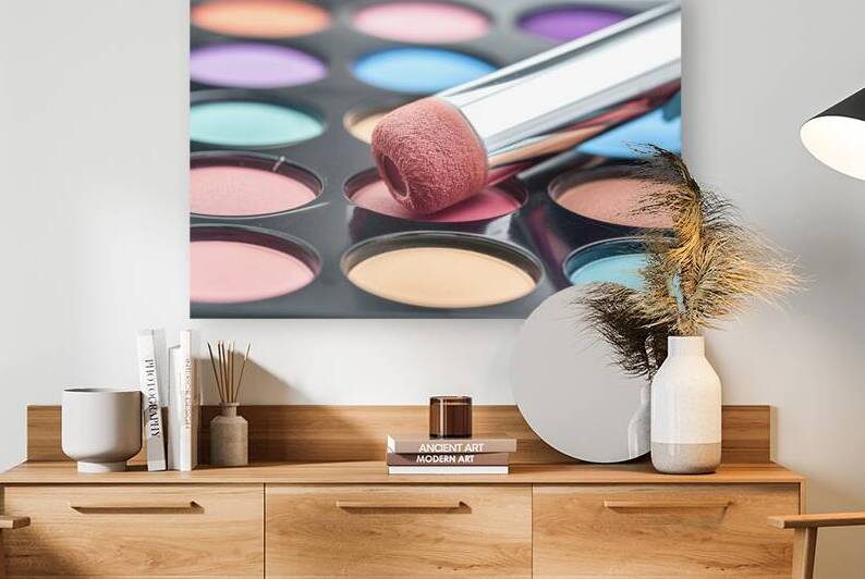 A close up view of a makeup palette with multiple by Romeu Hurmuzache
