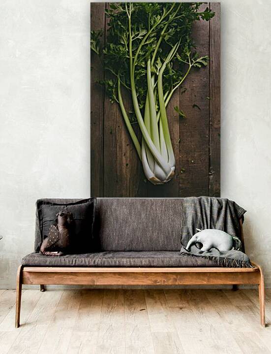 A bunch of fresh green celery with its stems and by Romeu Hurmuzache