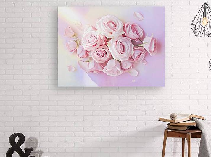 Bouquet pink rose flowers in soft color backgroun by Romeu Hurmuzache