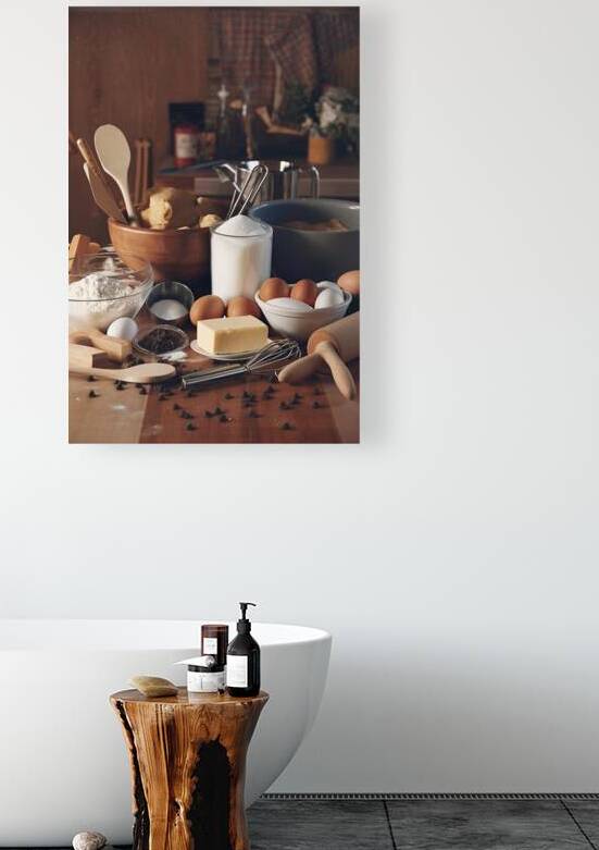 Baking ingredients and kitchen utensil for cookin by Romeu Hurmuzache