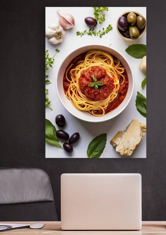 Flat lay with traditional italian pasta spaghetti by Romeu Hurmuzache
