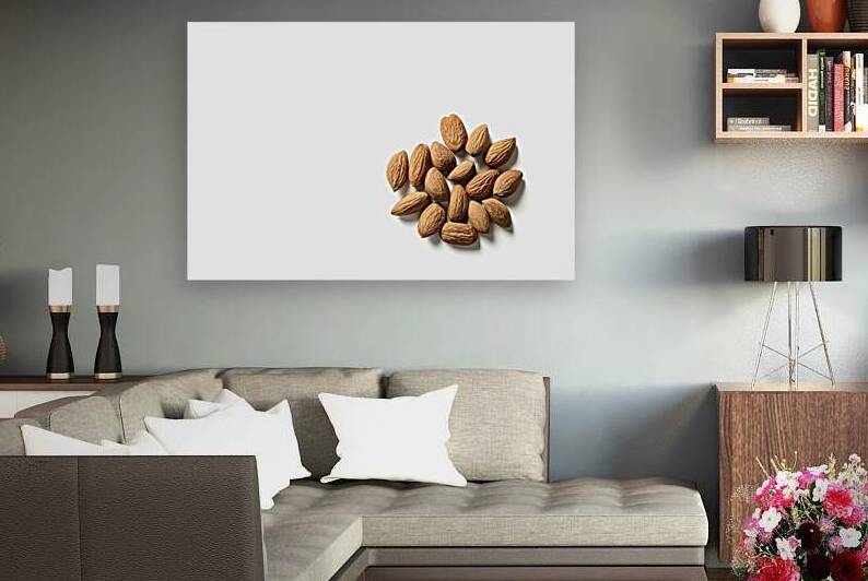 almonds on white background 3 by Romeu Hurmuzache