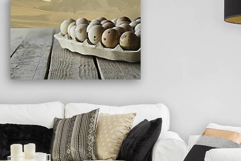Background with quail eggs 3 by Romeu Hurmuzache