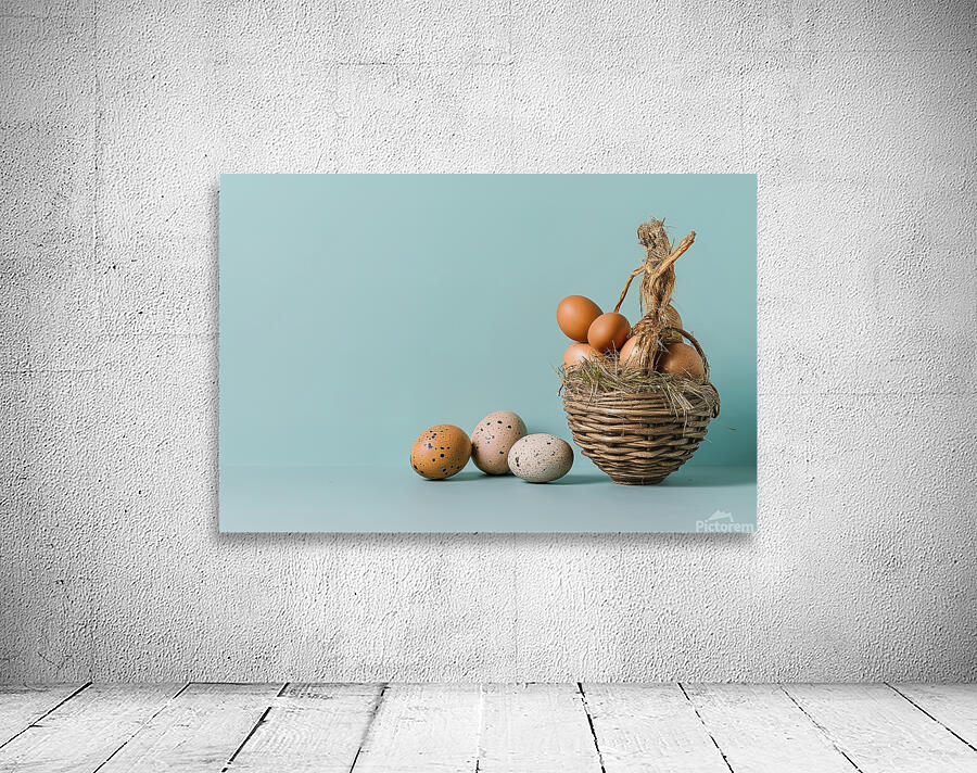Background with quail eggs 2 Wall Preview