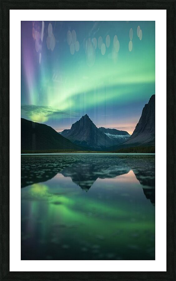 a photograph of a serene mountain landsc 17Z88yDa Picture Frame print