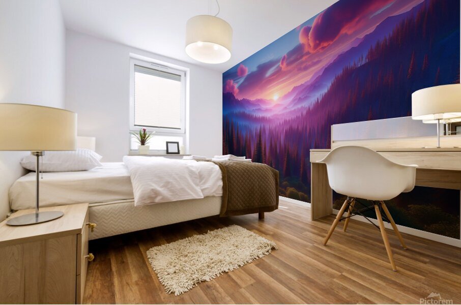Mountain Sunset Mural print