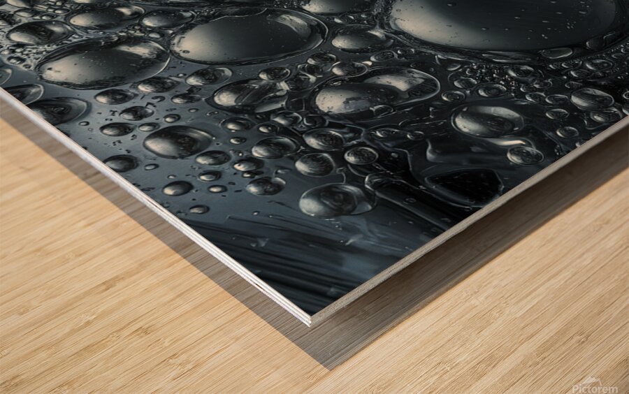 3d array of water droplets 3 Wood print