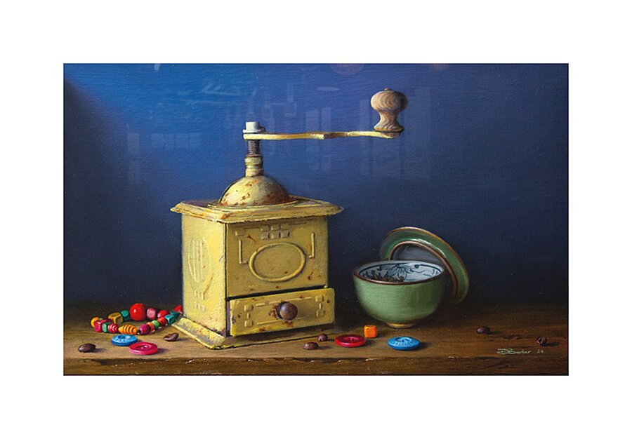 beans buttons beads Picture Frame print