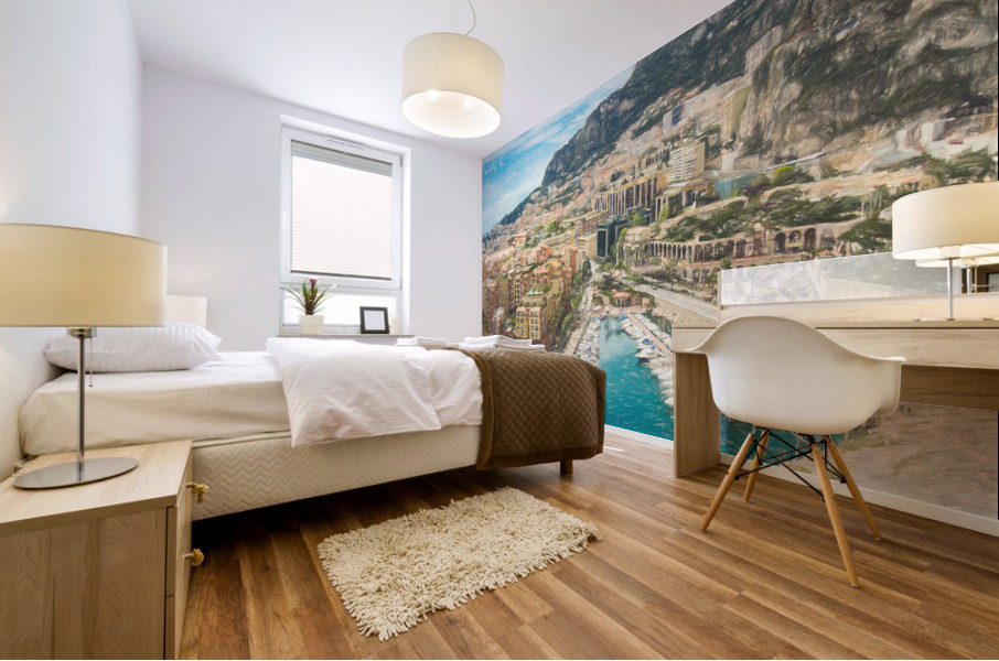 monaco harbor 3 studio Mural print