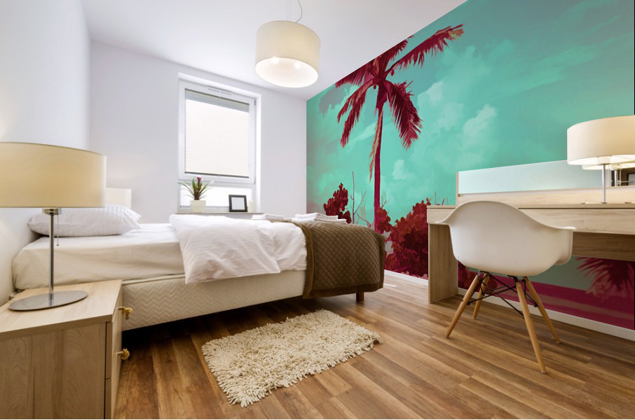 single palm 12 Mural print