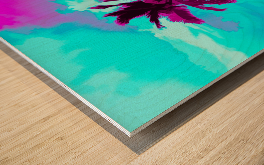 single palm 9 Wood print