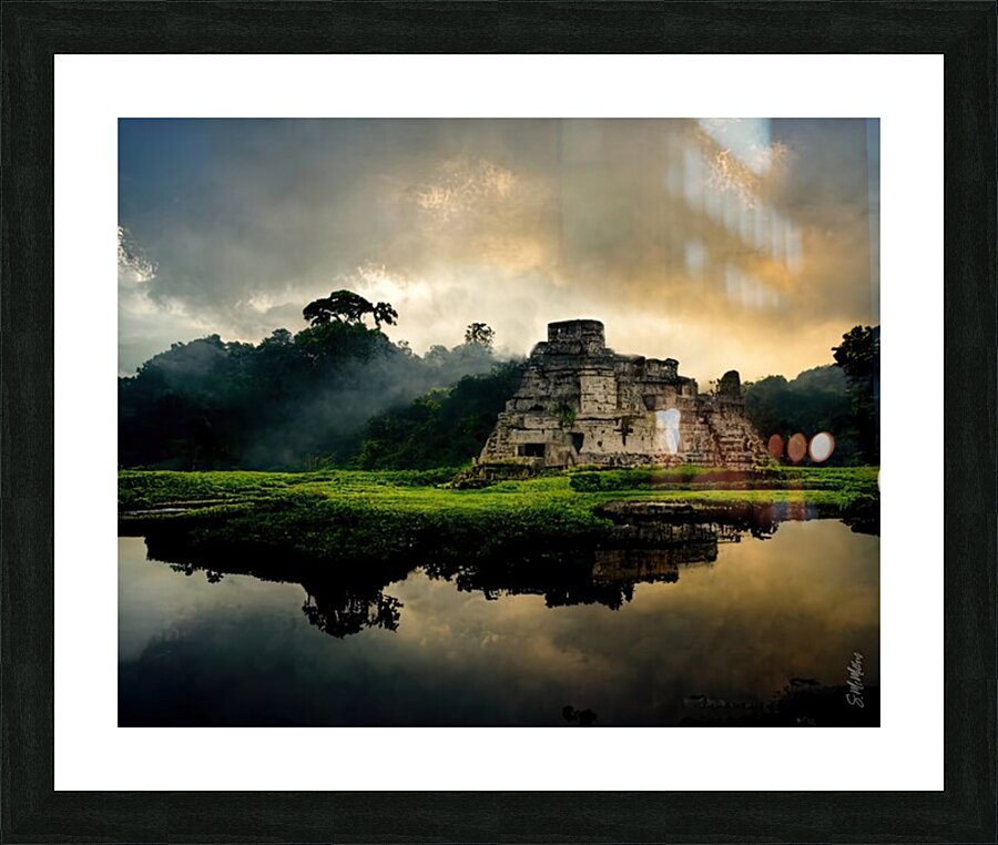 Maya Temple Picture Frame print