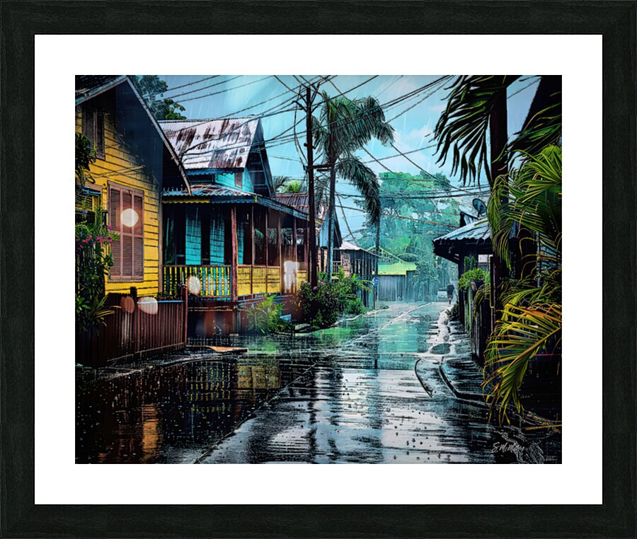 After the rain - Village in Belize Picture Frame print