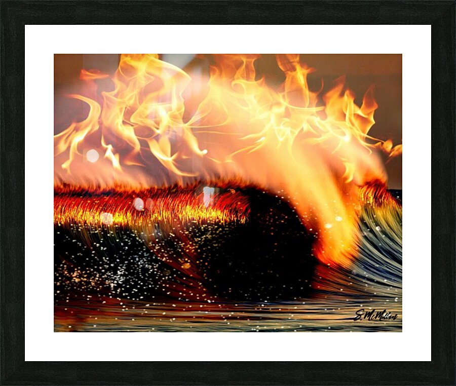 Fire Wave Picture Frame print