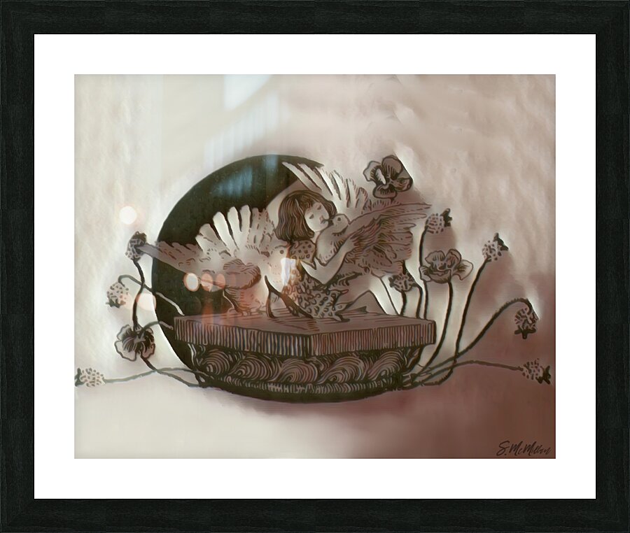 Girl with Doves Picture Frame print