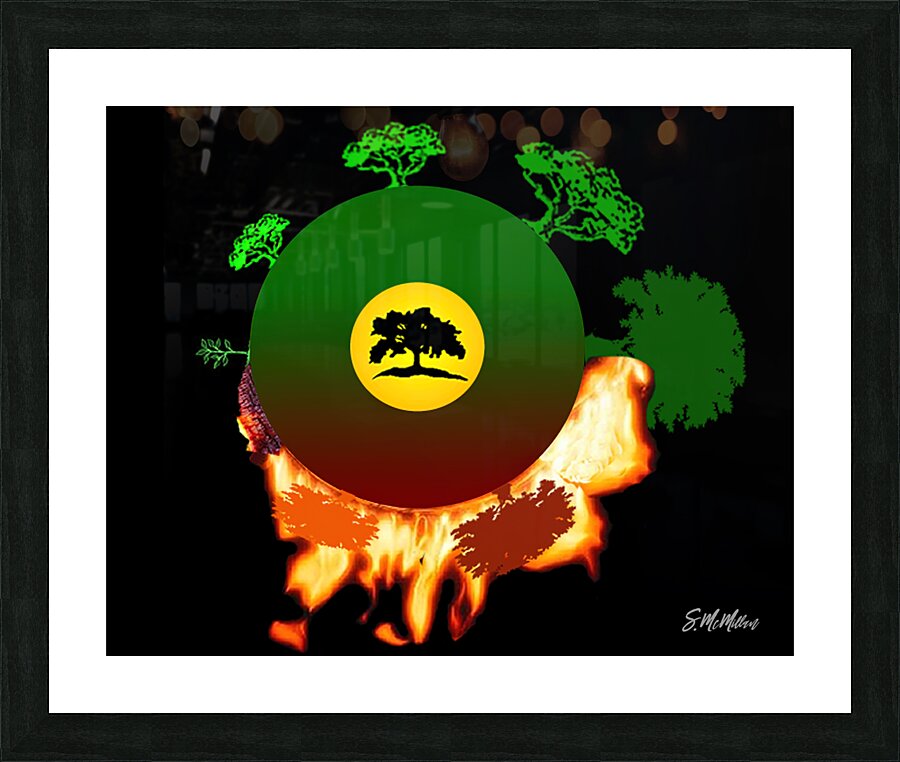 Burning Circle Picture Frame print